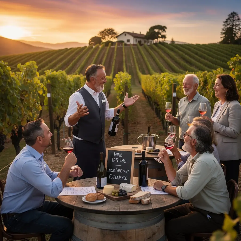 Wizualizacja planu dnia przyjazdu z harmonogramem i informacjami dla gości.